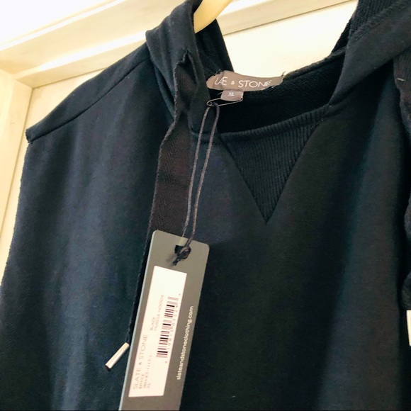 Slate & Stone sleeveless hoodie man’s XL NWT navy blue soft light hoodie - Picture 1 of 2